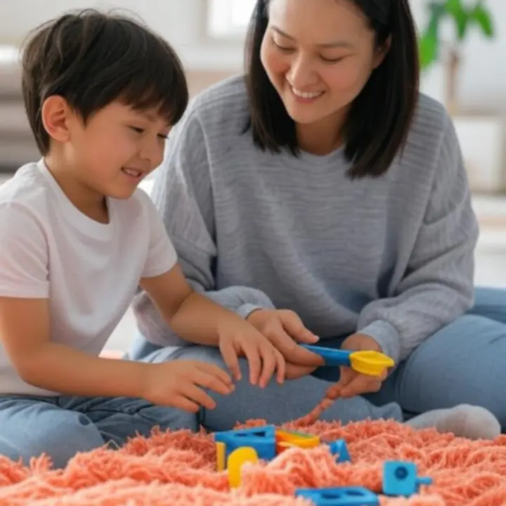 Család együtt játszik a Kid Motion Store játékaival